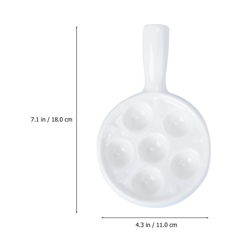 1Pc grille escargot plat Barbecue plaque de cuisson cuisine céramique plat de cuisson escargot plat rangement plaque Escargots plaque (blanc)