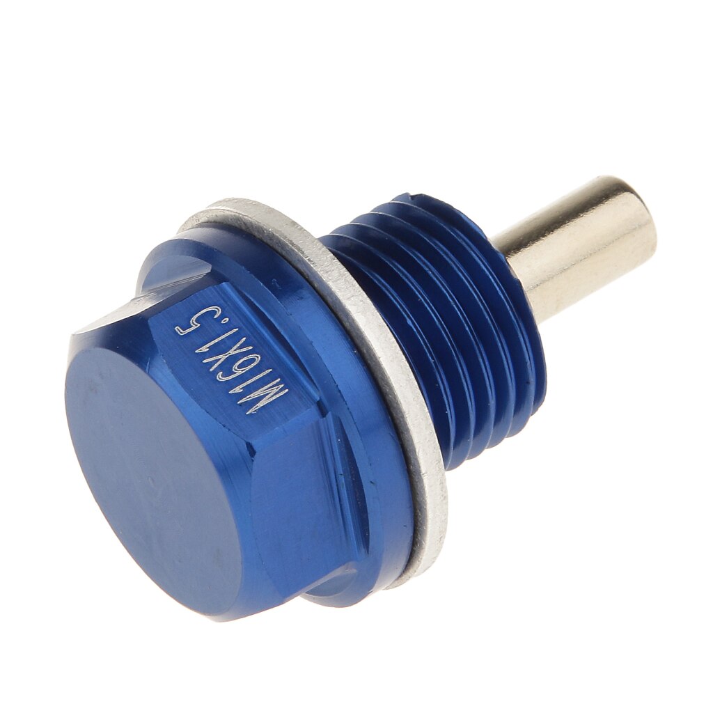 M16X1.5 Anodized Engine Magnetic Oil Pan Drain Plug (Blue) For