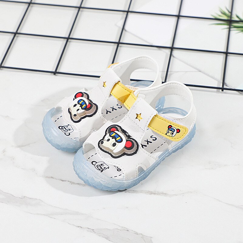 Zomer Mode Baby Boy Meisje Schoenen Cartoon Leuke Pu Zachte Bodem Sandalen Peuter Eerste Wandelaars Baby Schoenen S80: WHITE / 18(Length 13cm)