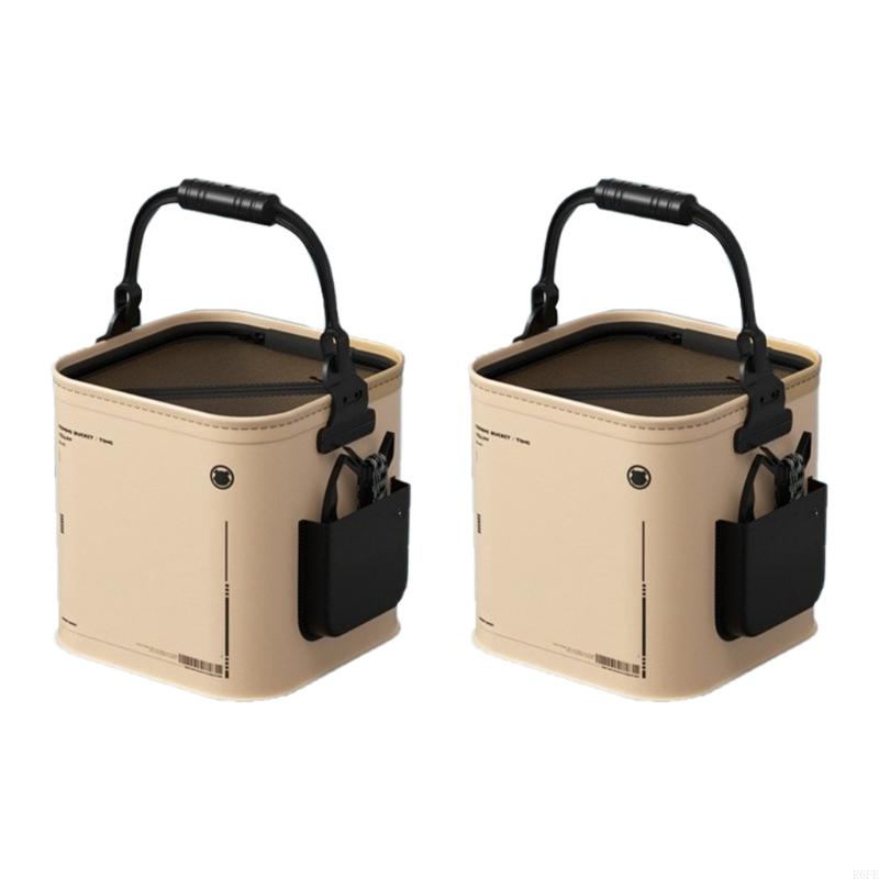 R6FE 8/14L Outdoor Fishing Bucket Water Resistant Outdoor Camping Bucket Hand Carry Fish Bucket Fishing Accessories