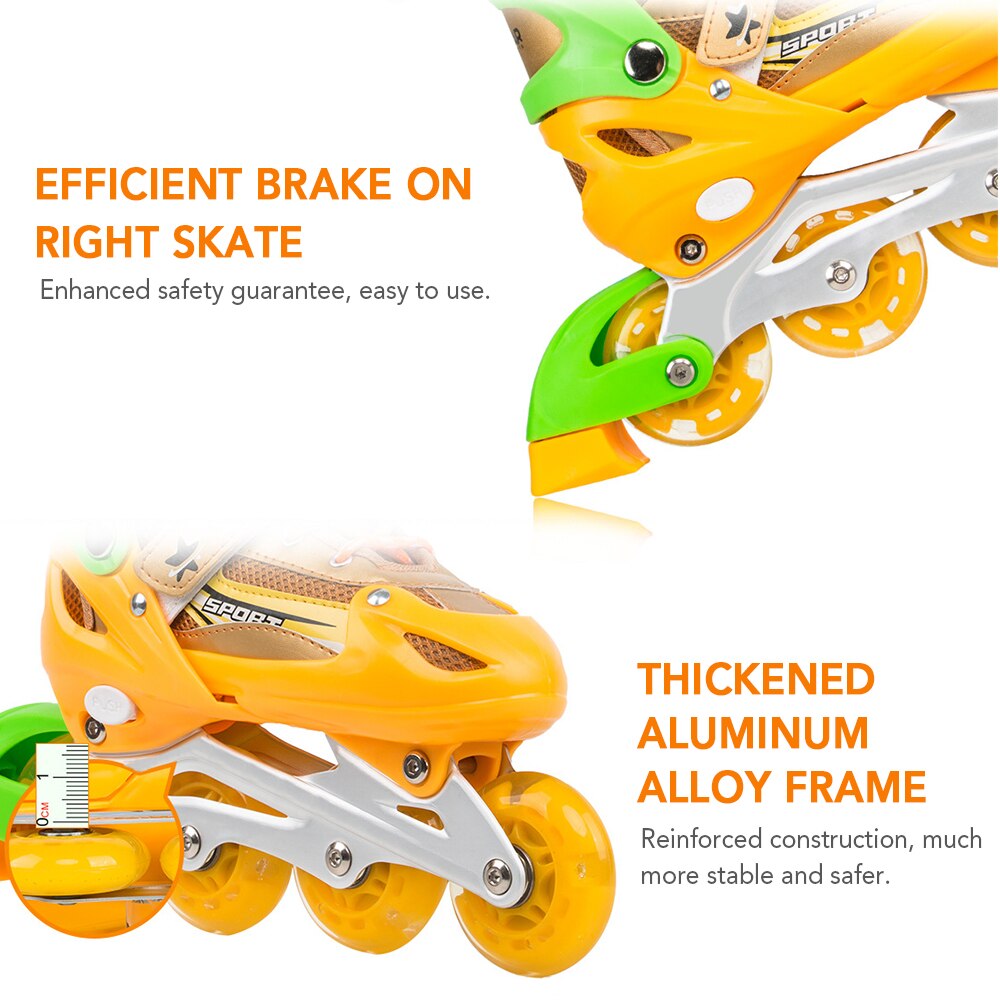 Adjustable Kids Inline Skates with Light Up PU Wheels Aluminum Alloy Frame Roller Skates for Children Adult Skate Shoes Patines