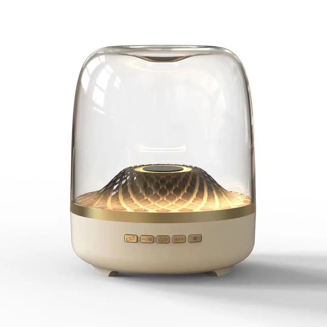 Sound Box Bluetooth Speaker Subwoofer Colorful Glass Home High Volume Wireless Computer Speaker Audience Tronsmart Speaker: WHITE