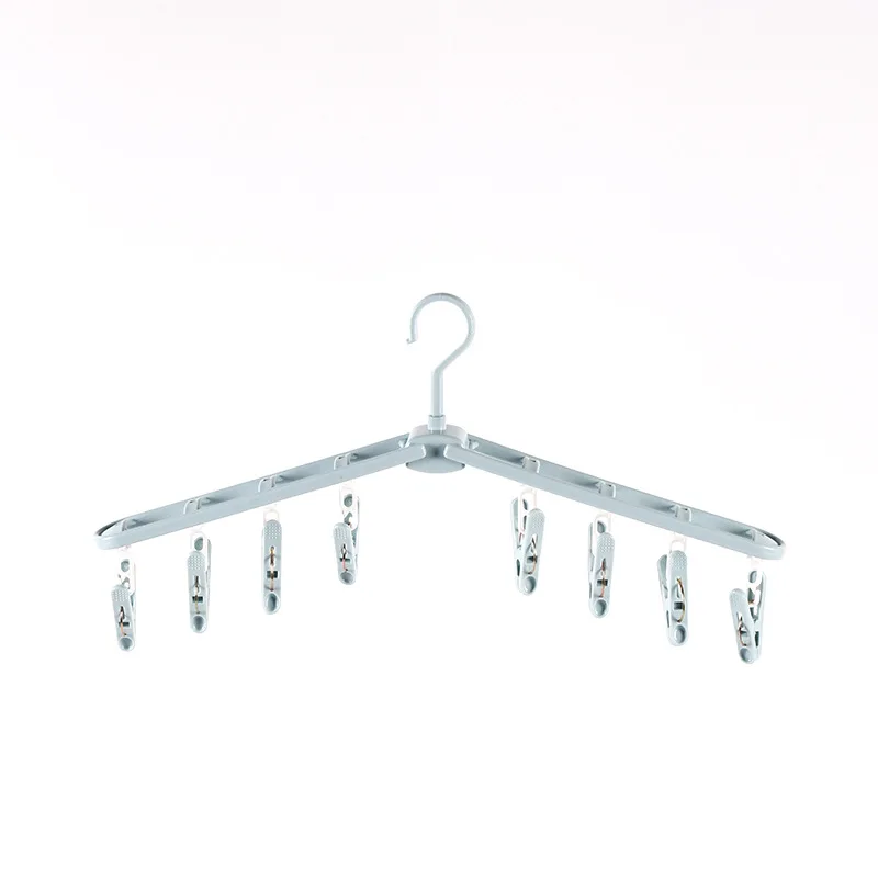 Zusammenklappbarer Wäscheständer für Reisen, Hemden, Socken, KleiderbüGel mit Clips, faltbare Hosen, KleiderbüGel, Schrank-Organizer: Licht Grau