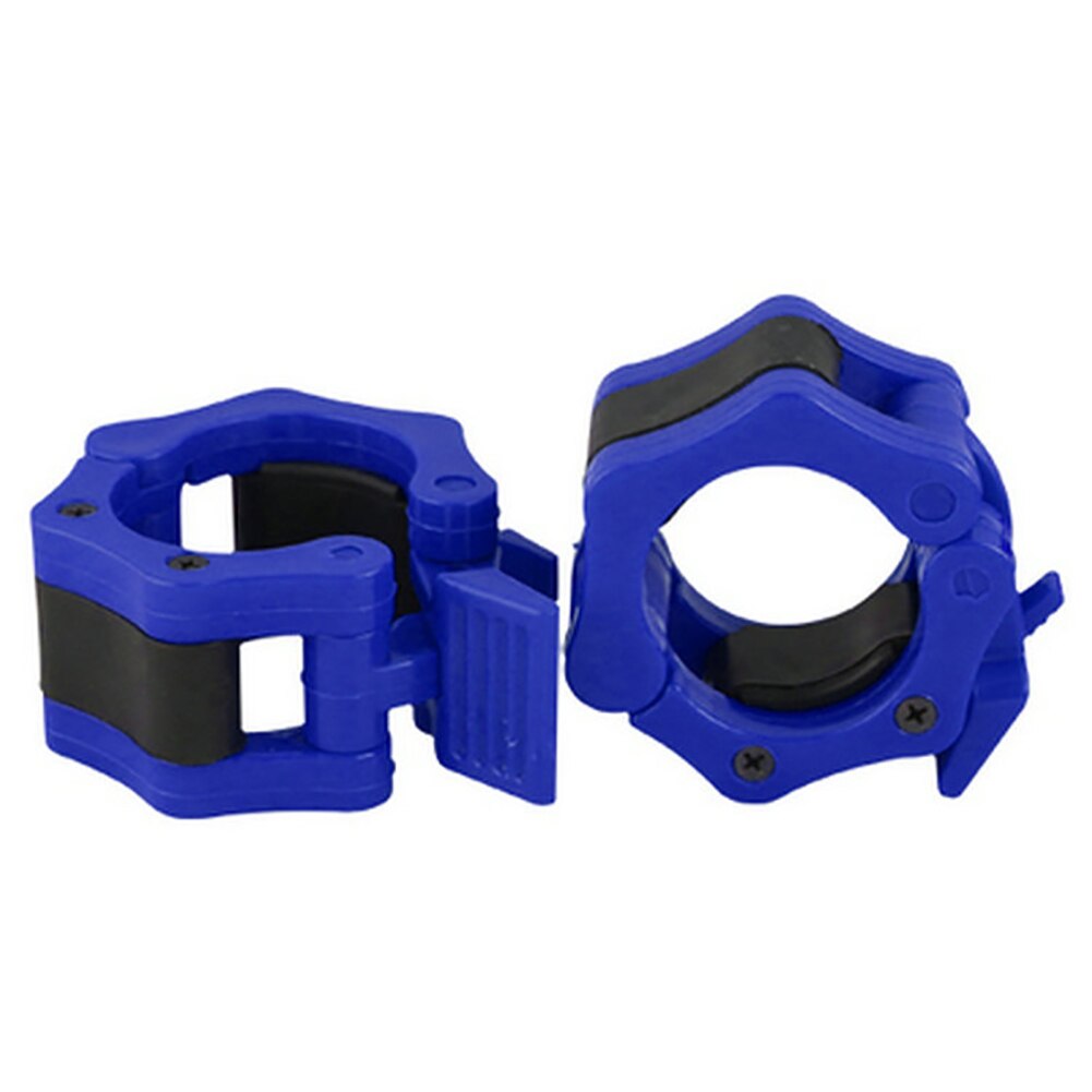 1Pair Dumbbell Locking Buckle Barbell Collar Lock Clips Rod Clamp Weight lifting Bar Gym Fitness 50mm Training Muscle Clamp Bar: Blue