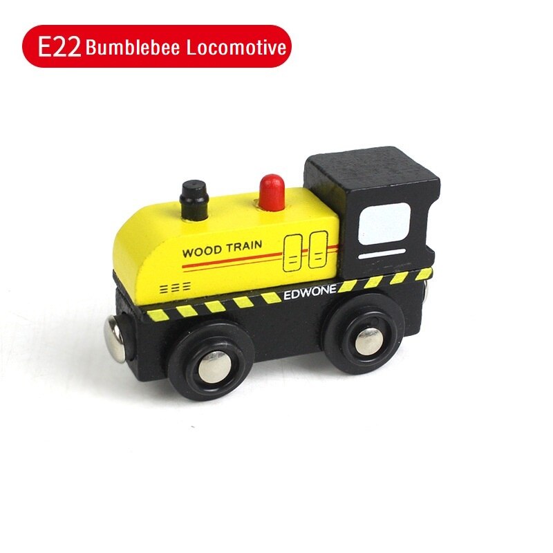 Treno magnetico in legno giocattolo per bambini giocattolo James Anime locomotiva giocattoli per auto treno in legno veicoli ferroviari regali di compleanno per bambini: E22