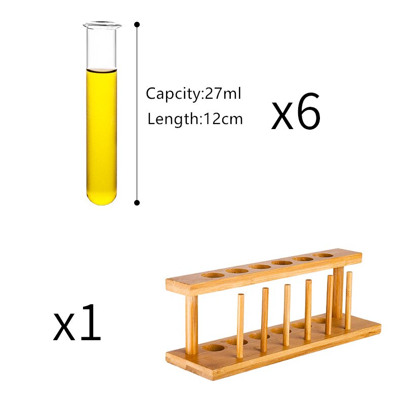 6 Pcs Test Tube Wine Glasses Set Cocktail Cup With Stand Holder Party Bar KTV Night Club Charms Tipsy Test-tube Glass: Default Title