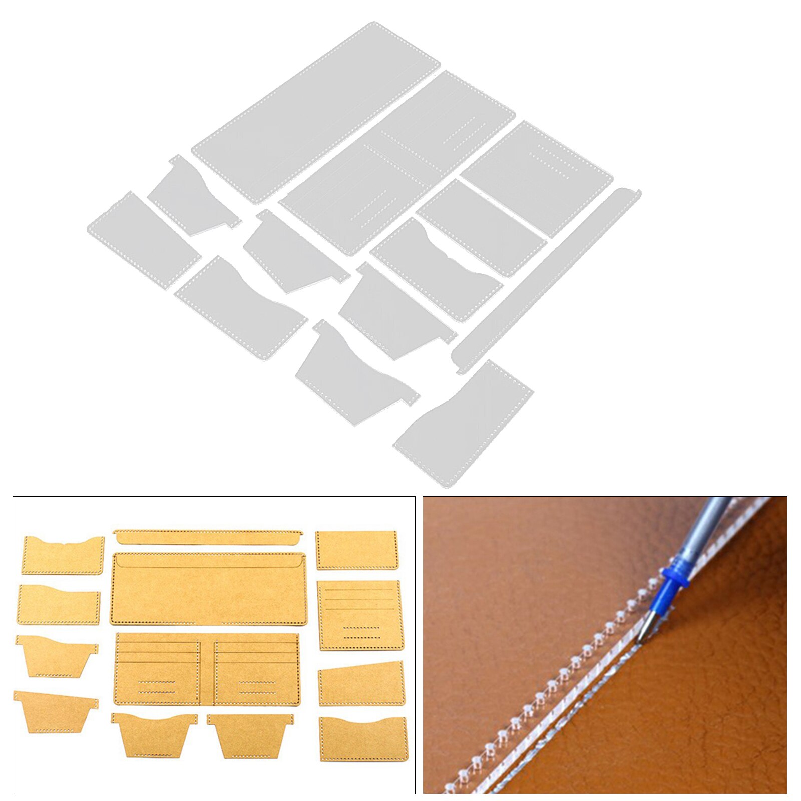 Acryl Stencil 1Set Clear Template Patroon Tool Portemonnee Kaarthouder Lederen