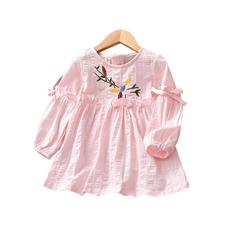 Blusas y camisas para niños y niñas, Tops con bordado Floral, camisas informales de manga larga para otoño, T01
