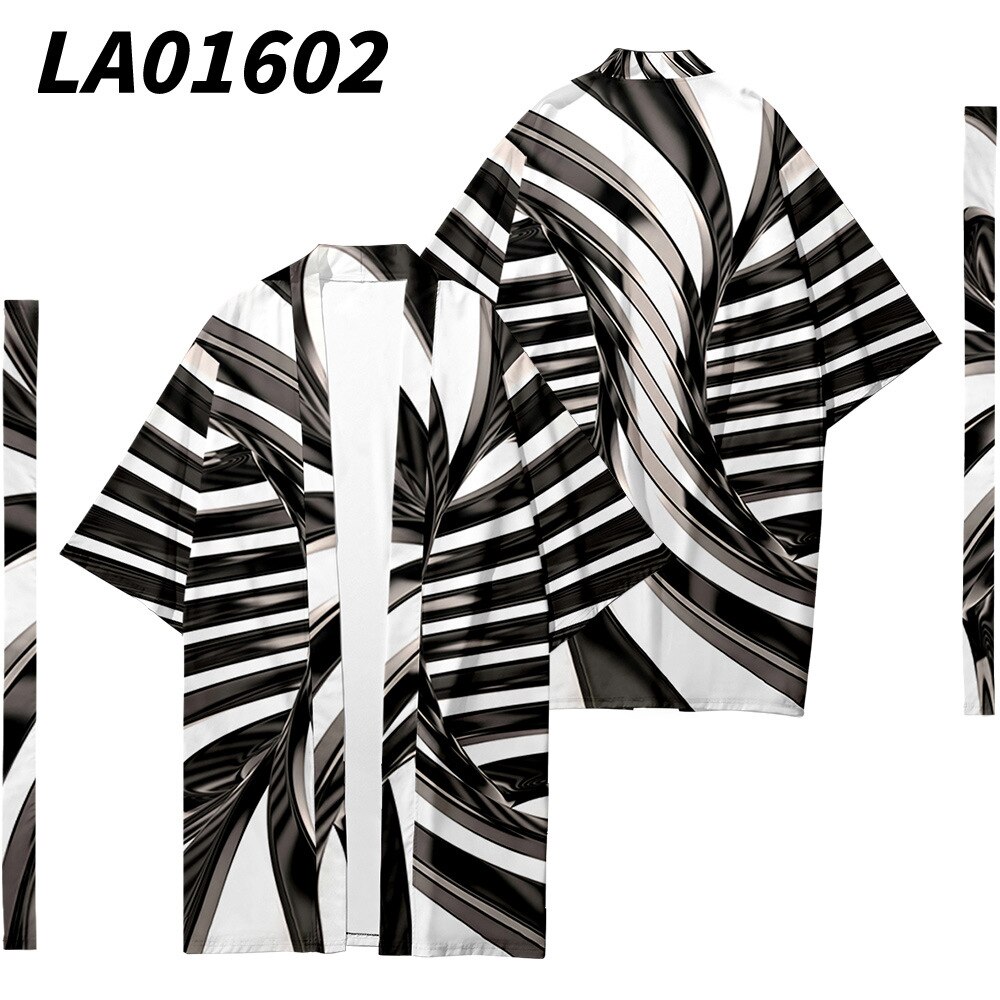 Cárdigan Kimono largo japonés para hombre, ropa de Samurai, Kimono con patrón de diamantes, camisa Yukata, chaqueta 1: XS
