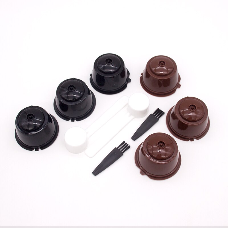 6 pièces adaptées pour Dolce Gusto café filtre tasse réutilisable café Capsule filtres pour Nespresso avec cuillère brosse outils de cuisine
