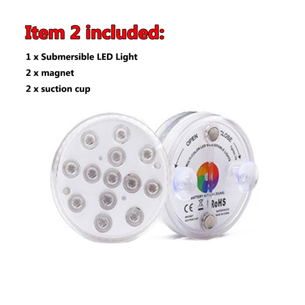 13 Leds Submersible Light Swimming Pool Fountain Spa Bathroom IP68 Waterproof RGB Lighting Underwater Lamp with Remote Control: Item 2
