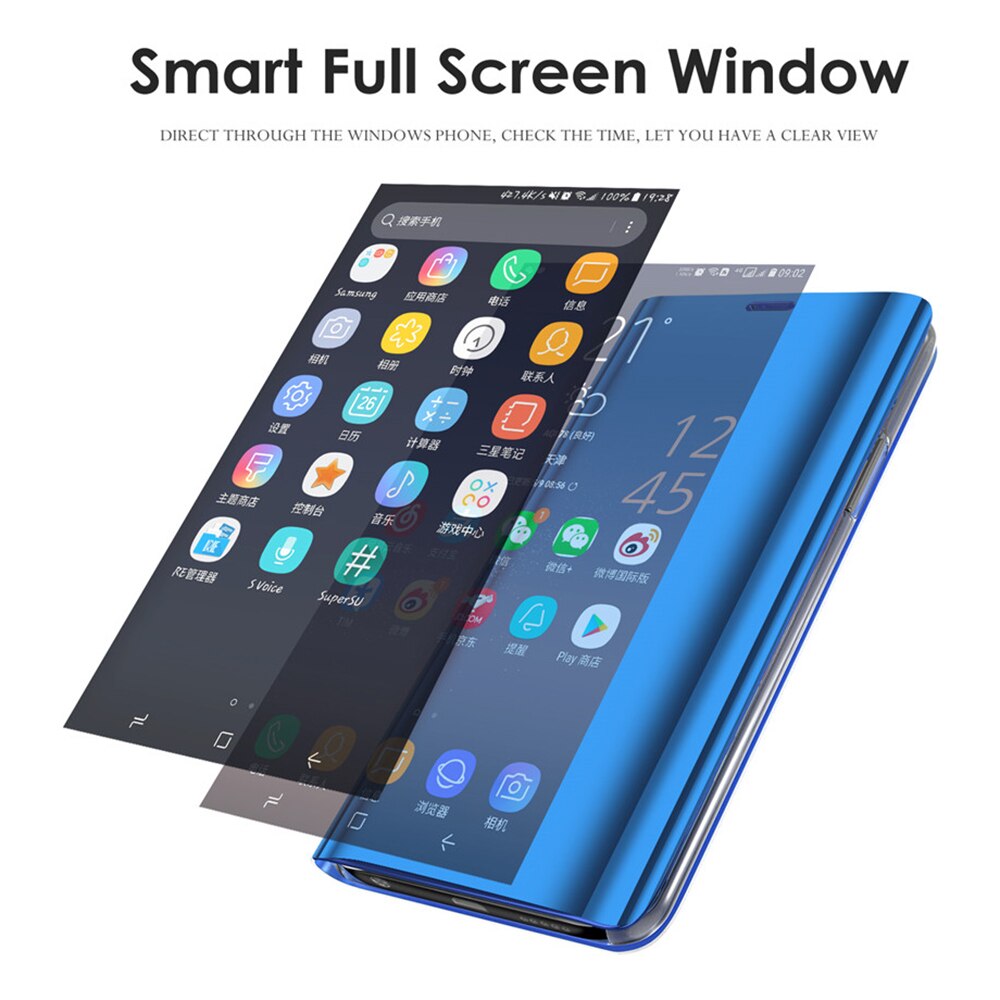 Voor Realme C21 Case Smart Sleep Spiegel Flip Telefoon Case Covers Voor Realme C21 RMX3201 Magneet Stand Boek Coque C21