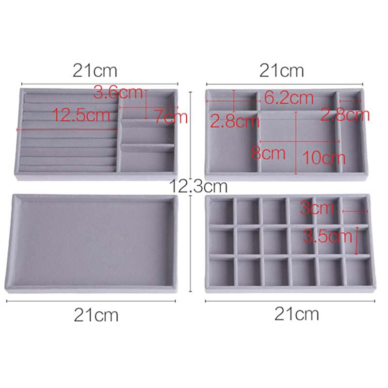Sales Portable Velvet Jewelry Ring Jewelry Display Organizer Box Tray Holder Earring Jewelry Storage Case Showcase