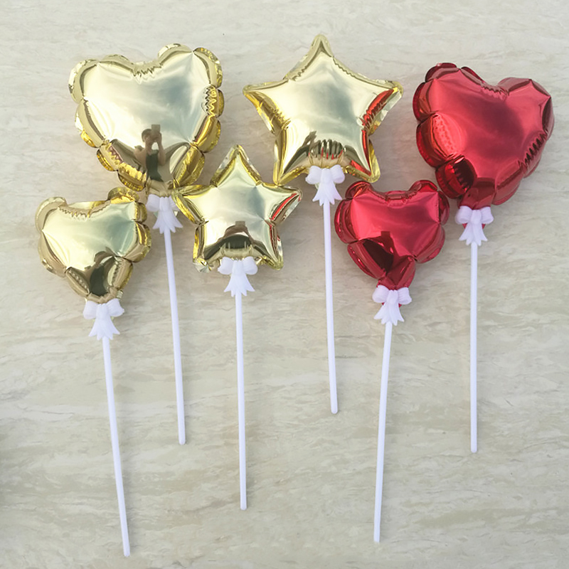Mini ballon gonflable automatique 4 pouces 10Cm | Étoile à cinq points pour décoration de gâteau de fête, ballon de décoration de gâteau