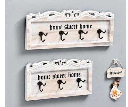 Hanging key holder door wall hanging wood products household practical hanger coat hook entrance