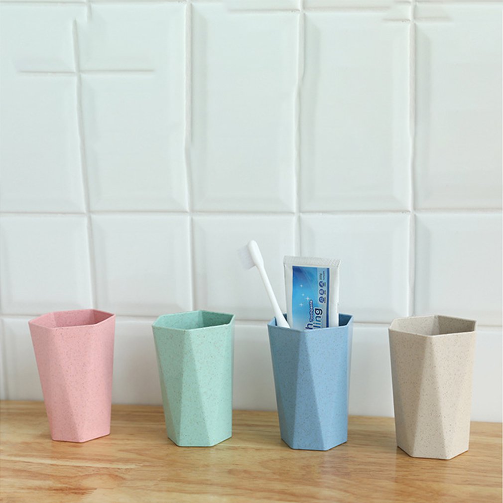 Wheat Straw Rhombus Cup Brushing Cup Mouth Cup Household Couple Toothbrush Cup Maixiang Washing Cup