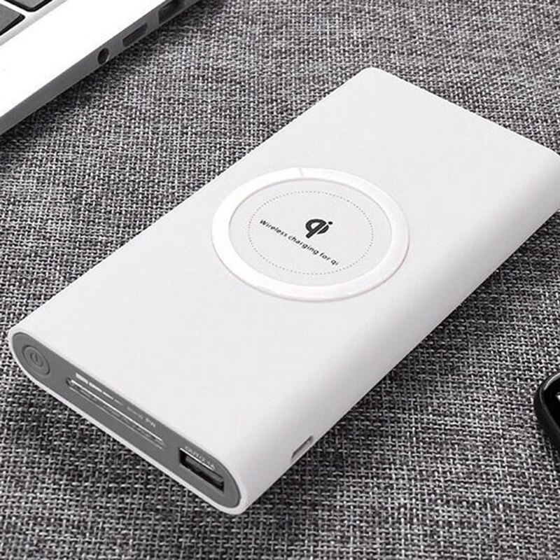 QI Wireless Power Bank 10000MAh Wireless Charger Power Bank (White)