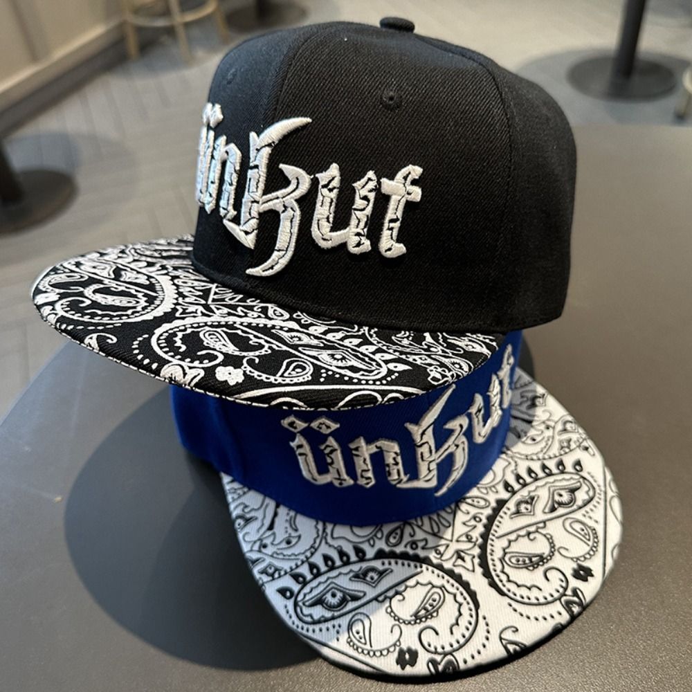 Mode Hip Hop Baseball Cap Platte Rand Borduren Letters Zonnehoed Ademend Casual Zonnebrandcrème Cap Outdoor