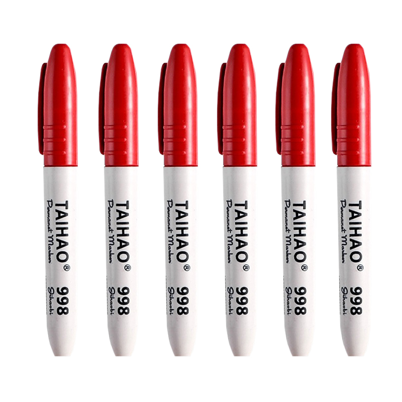 TAIHAO998 Marker Stift Rot Blau Schwarz Marker Stift Öl Schnell trocknend Großen Kopf Stift Lichtecht Farbe Stift Student büro Schreibwaren: YELLOW