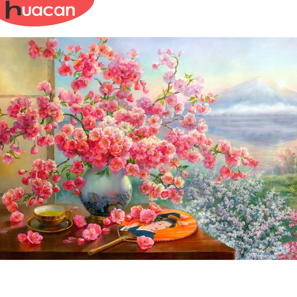 HUACAN 5d DIY Diamant Malerei Pflaume Blüte Voll Platz/Runde Diamant Stickerei Mosaik Blume Zauberstab Kunst