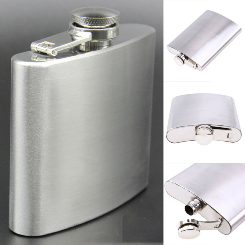 Petaca de acero inoxidable para licor, Alcohol, whisky, botella de vino de bolsillo, 7, 8, 10 oz