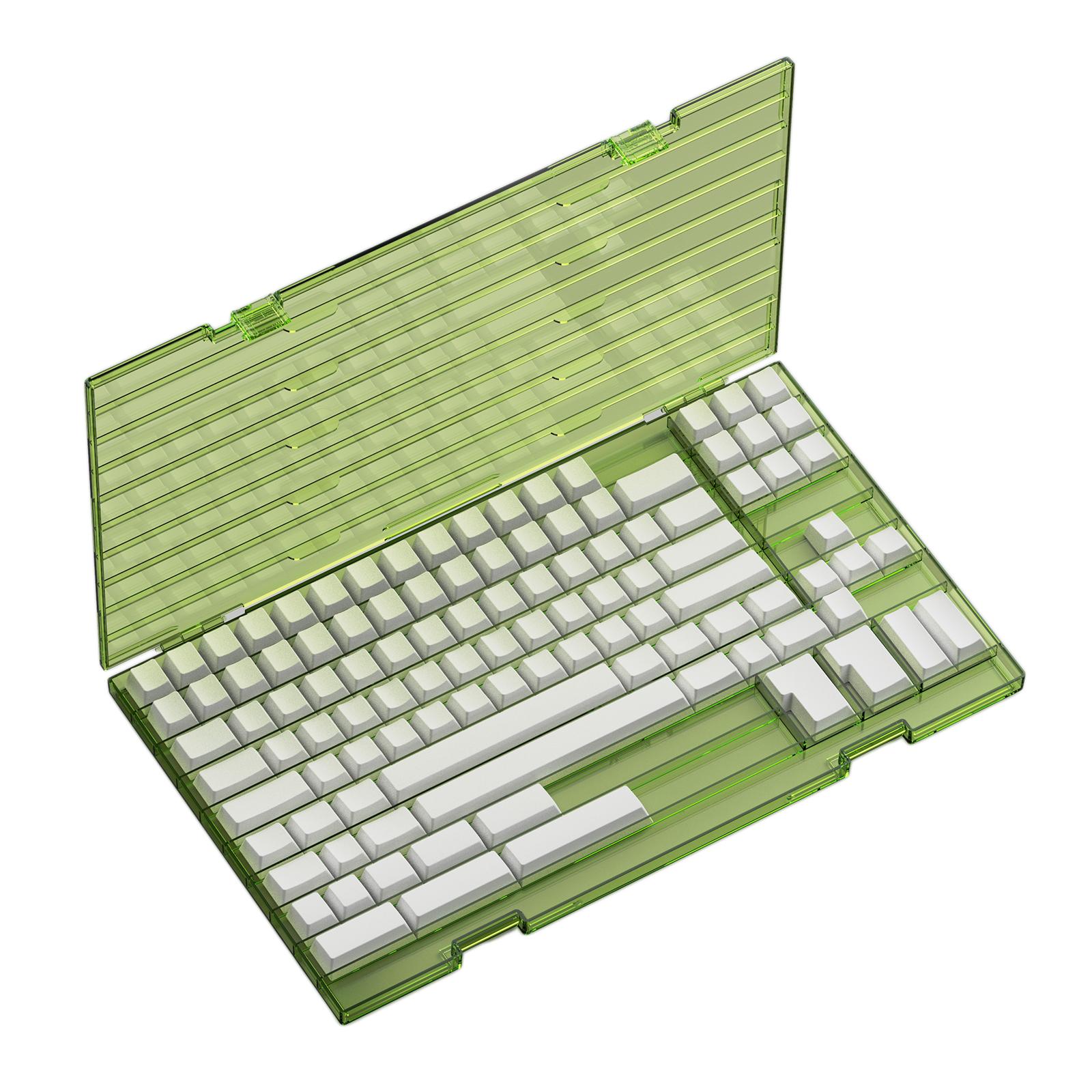 Transparent Keycap Storage Box With Cover DIY Keycaps Set Display Organizing Lids Bins Sheet Keyboard Profile Collection Case: Green for Cherry