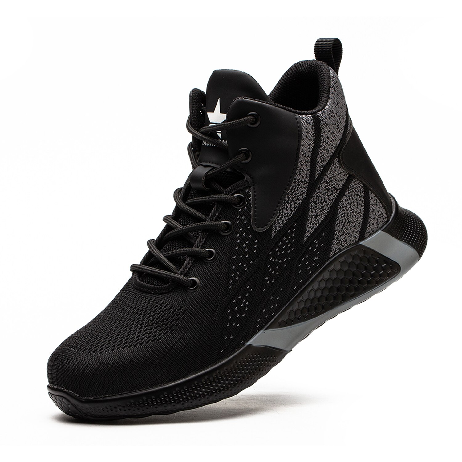 Suadex Werkschoenen Veiligheid Stalen Neus Schoenen Mannen Ademende Sneakers Schoenen Ankle Wandelschoenen Anti-Piercing Beschermende Schoeisel: Black / 42