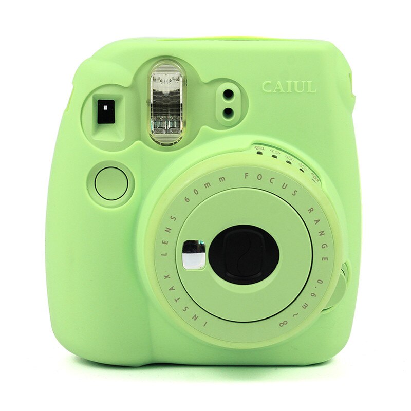 Instant Camera Bag Case Voor Fujifilm Instax Mini 9 Mini 8 8 + Case Classic Noctilucent Jelly Kleuren camera Skin Cover: Green