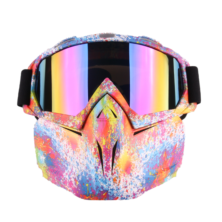 Motorcycle Mask Goggles Riding Windproof Motocross goggles Riding Skiing Moto Bike Detachable Modular Dust Helmet Goggle glasses: A3