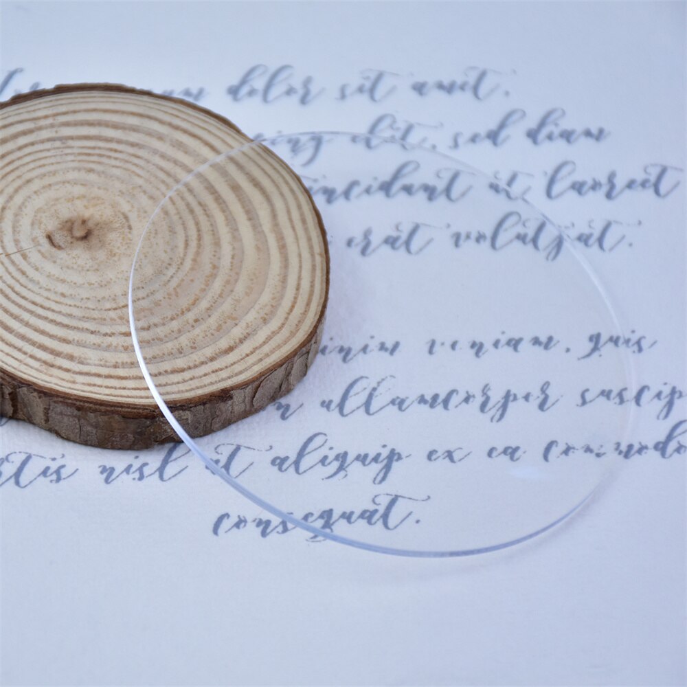 20Pcs Hexagon Clear Acryl Naamkaartjes Diy Blank Zitplaatsen Kaarten Voor Bruiloft Pary Banket Tafel Escort Nummers Platen Gast namen: Round 20pcs / 6cm Diameter