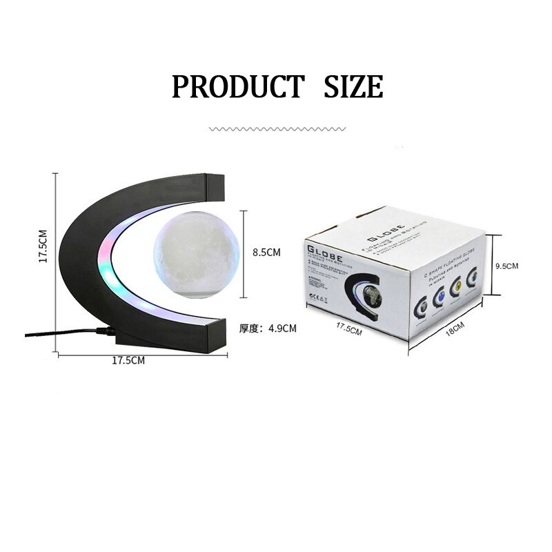 Ledowa mapa świata magnetyczny lewitujący globus księżyc lampa kolorowa glob biurko robić pracy w domu dekoracje edukacja zabawka Bussiness prezent