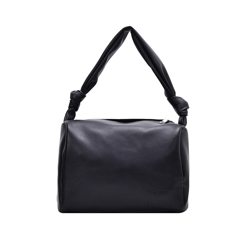 Moda grande capacidade totes sacos de moda feminina bolsa de ombro bolsas bolsa macia pu senhoras bolsas de ombro bolsa feminina: Black