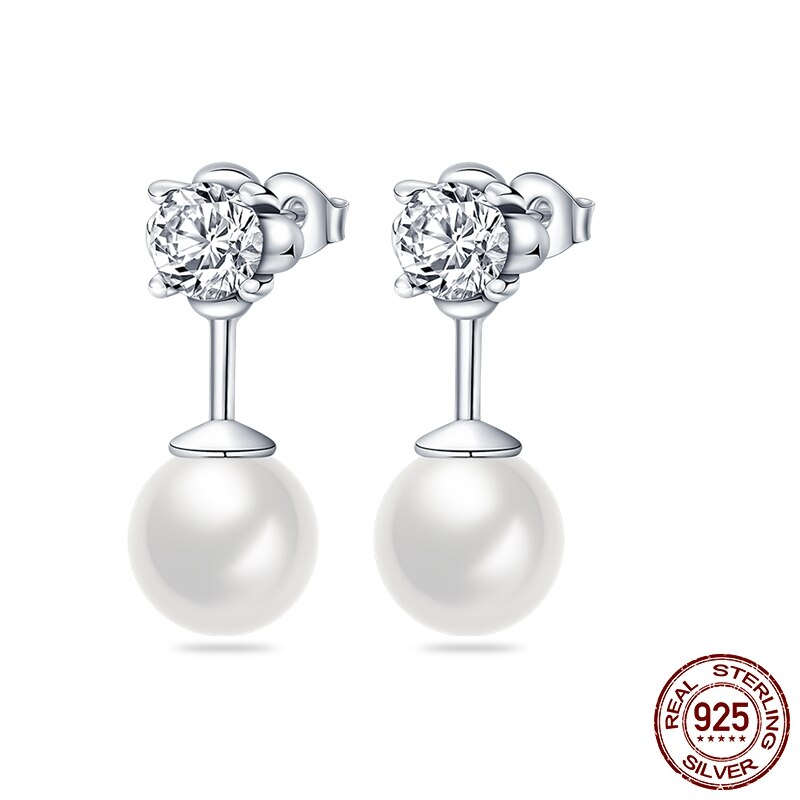 Mula 2022 Parel Oorbellen Voor Vrouwen Pendientes Plata 925 Leuke Kat Stud Oorbellen Zilver 925 Feather Dangle Oorbellen: STE027