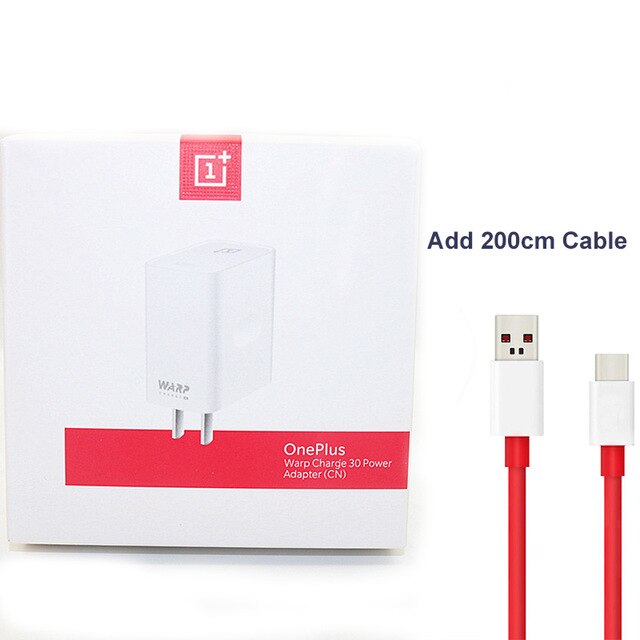 Original für OnePlus 7T Pro 30W Warp Ladegerät 6A Typ-C Kabel Dash Ladung Schnell Lade Adapter für One Plus 8 7 6T 1 + 6 3T 1 + 5T: US Add 200cm Cable