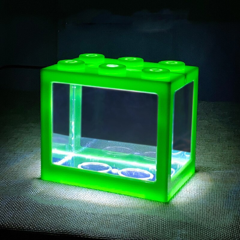 Lechong Desktop Mini Fish Tank With Light Diy Stac Grandado