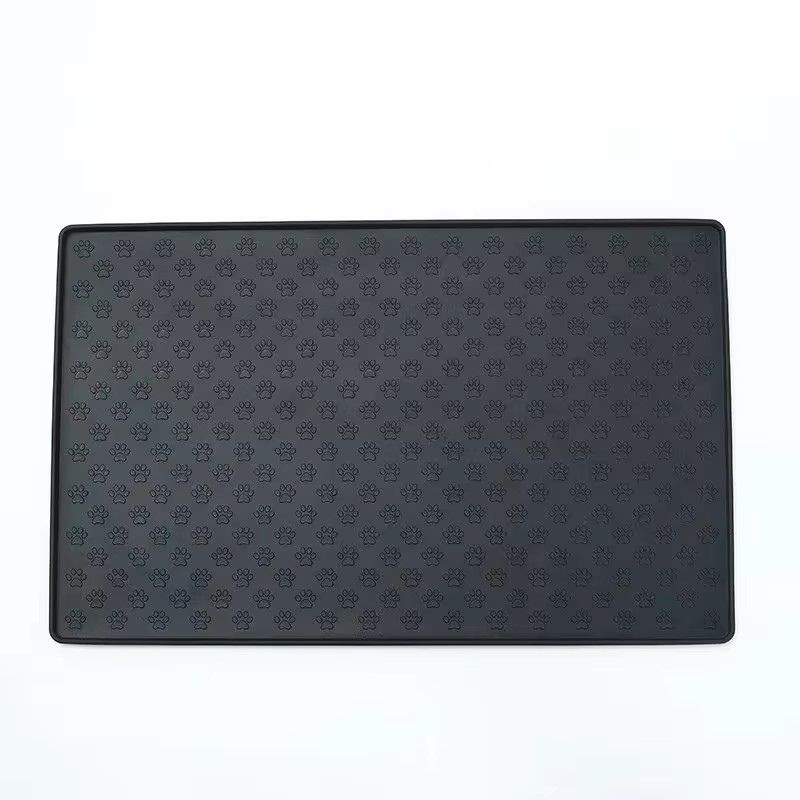 Huisdier Placemat Kat Hond Drinken Voeden Placemat Feeder Matten Kat Voermat Hondenvoerbak Mat Siliconen Waterdichte Voerbak Pad: XS / Black