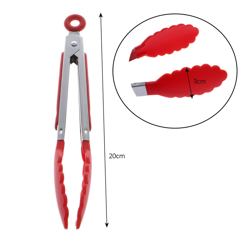 De acero inoxidable de cocina de silicona pinzas pinza de barbacoa para ensalada y pan cocina tenazas para servir comida herramientas de cocina