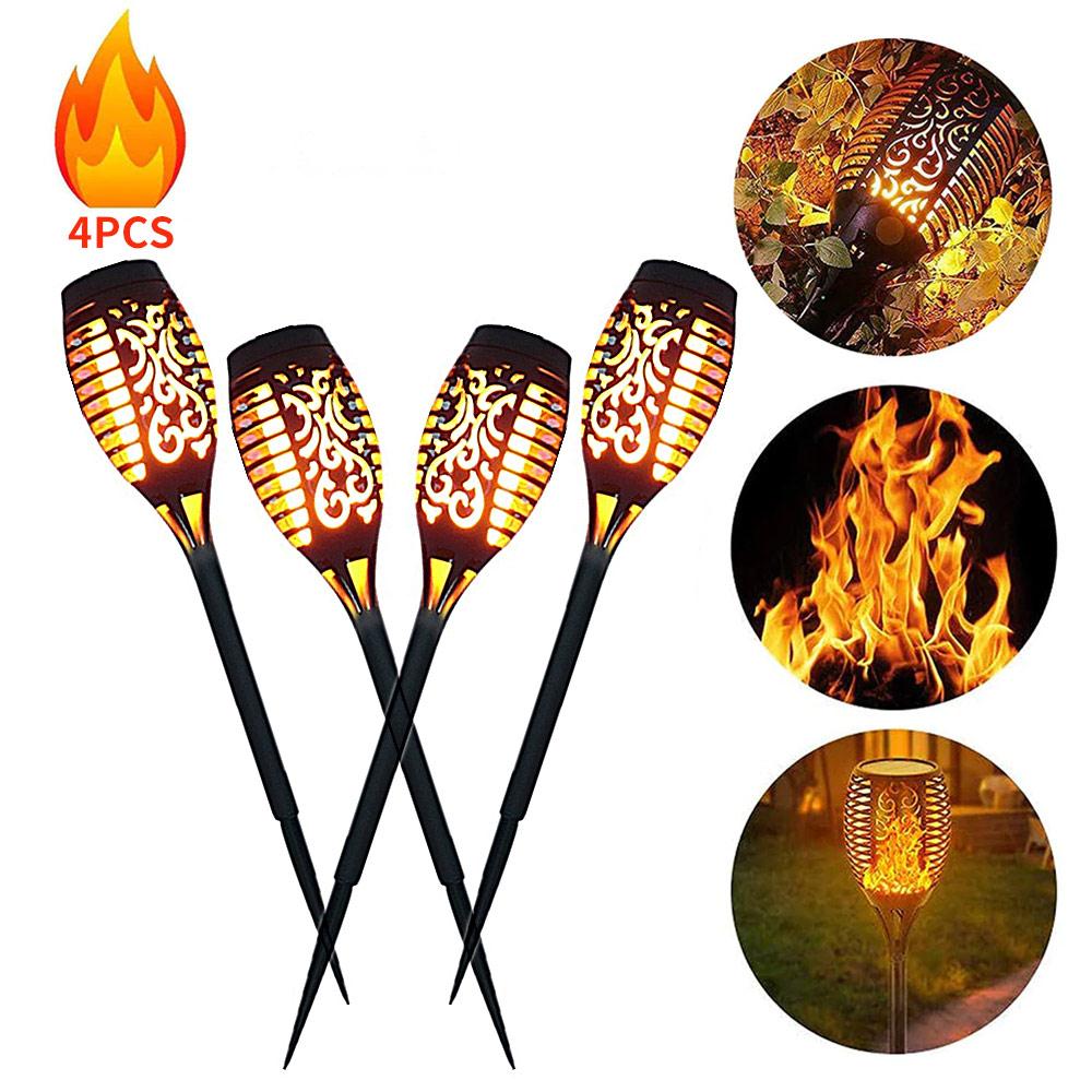 Landscape Lights Solar Torch Light Flickering Spot Lamp Home Garden Solar Lawn Lamp Lawn Light 96LED Waterproof Durable: 4PCS 12led