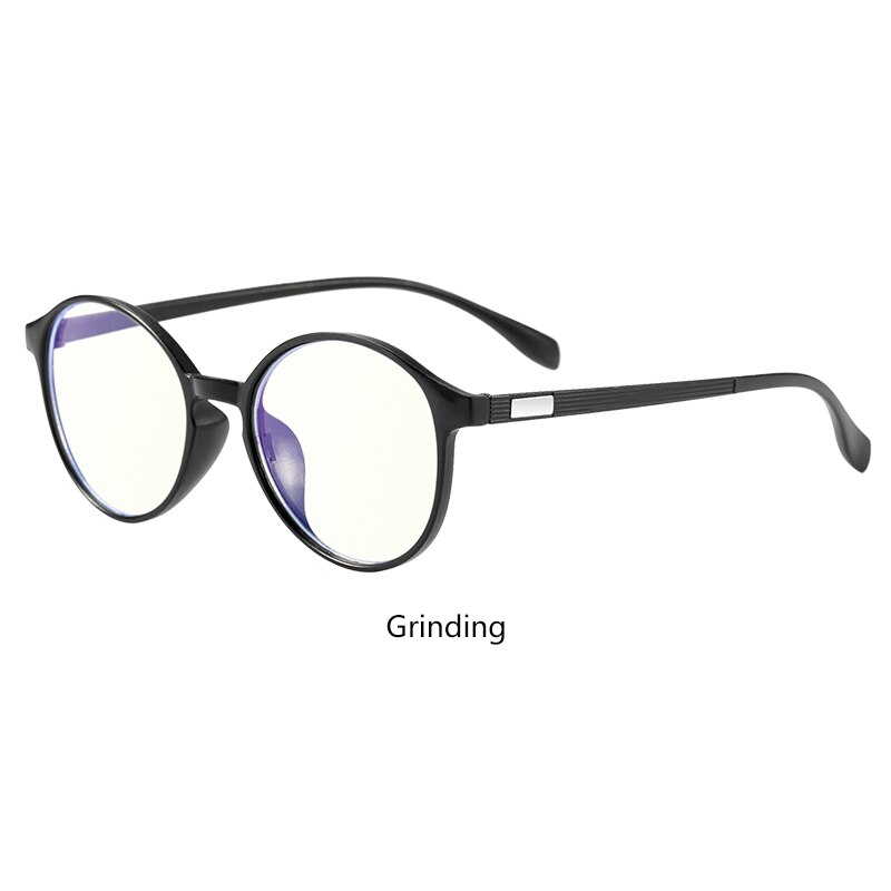 montura de lentes de cristal transparente unisex redonda, gafas de ordenador anti-azul, marco de gafas óptico transparente: C8