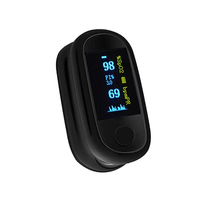 Oxymètre De pouls SpO2 PR PI oxymètre De fréquence cardiaque Rechargeable OLED à batterie au Lithium USB arrêt automatique: 1pcs BK Oximeter