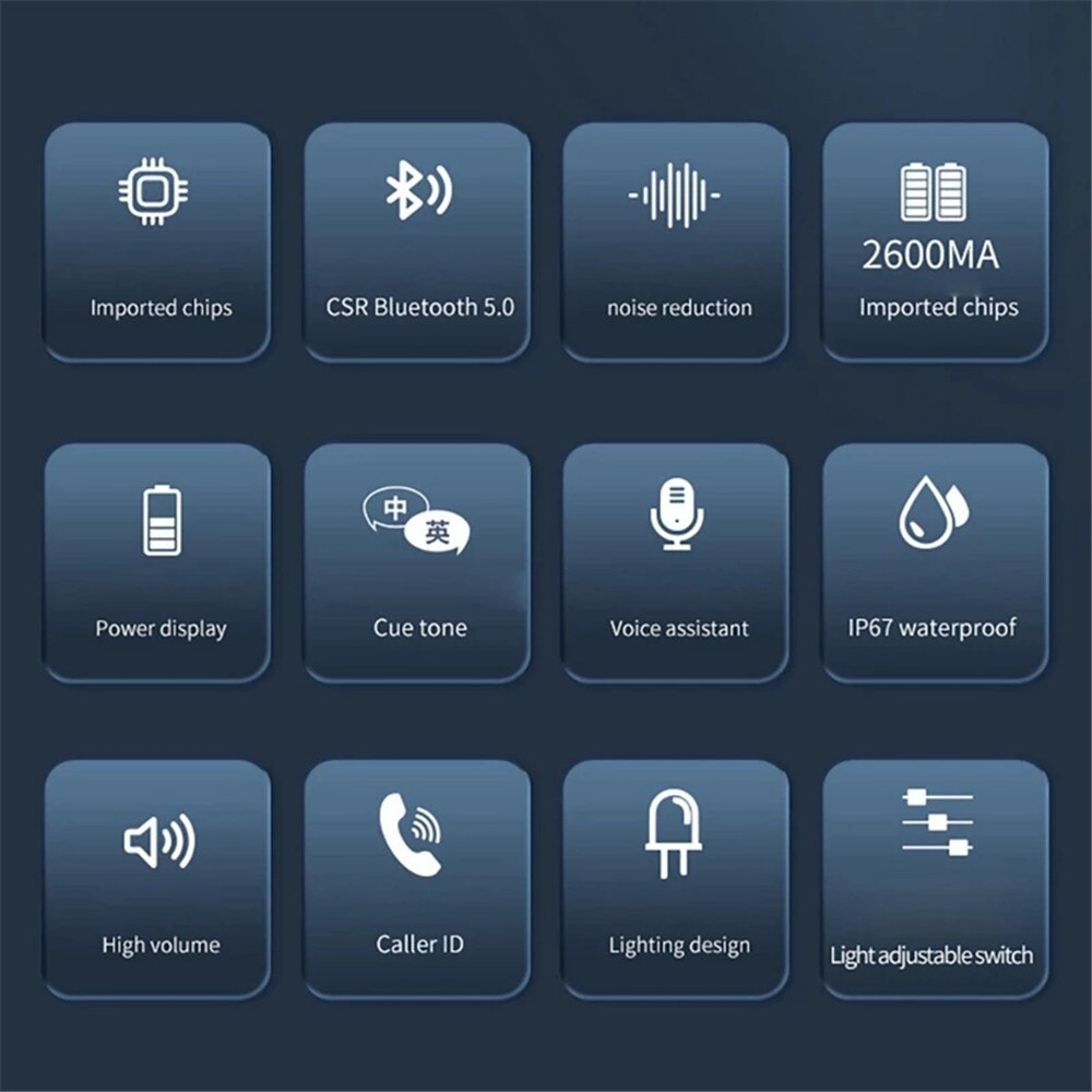 Motorcycle Headset Bluetooth 5.0 Helmet Headphone Intercom Motor Bike Earphone Microphone Built-In 2600mAh Battery