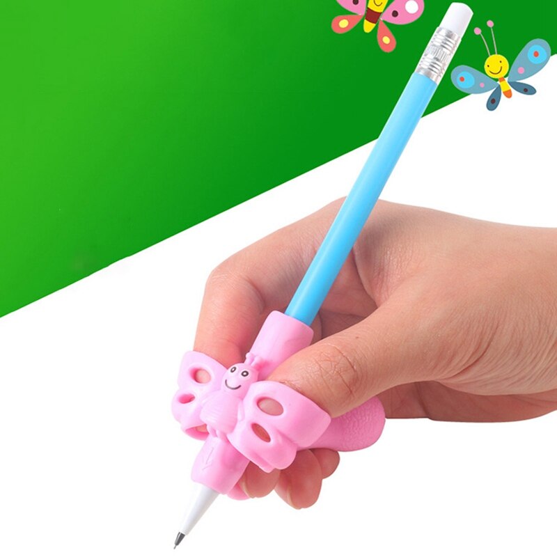 1PC Butterfly Style Three Finger Writing Corrector Pencil Grip Children Kids Learning Holding Device Correcting Pen Holder Postu