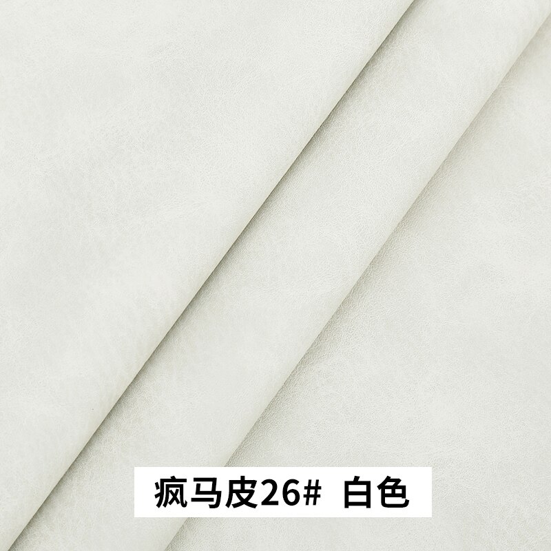 20x30cm PU Crazy Horse synthetic leather Fabric , Faux Leather Fabric for Sewing, PU artificial leather for DIY bag material: 26 white