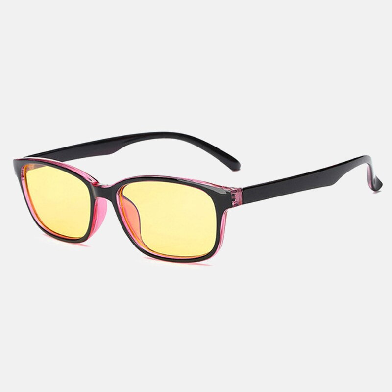 Computer Phone Eyewear Blue Light Blocking Rectangle Glasses Men Women Gaming Protection Radiation Anti Blue Light Glasses: Black pink yellow