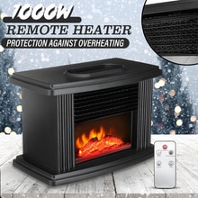 1000W Electric Fireplace Portable Home Heater Tabletop Fan Indoor Household Flame Heater Stove Decorate Fireplaces