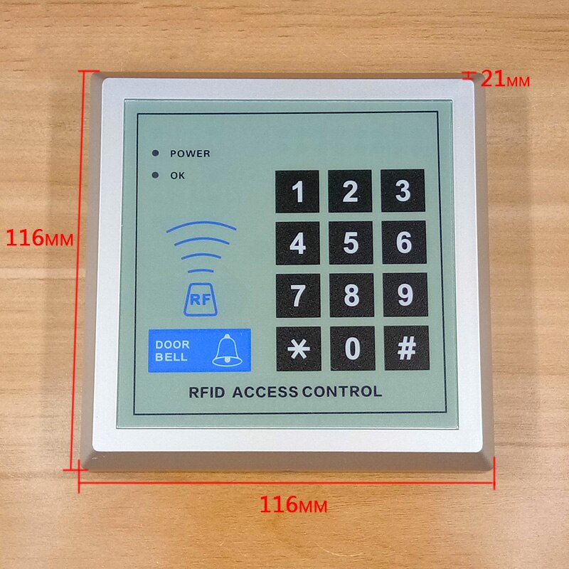 Selvstændig adgangskontrol tastatur rfid 125 khz kortlæser dørlås med 100 nærhedsnøgler valgfri som dørsikkerhedssystem