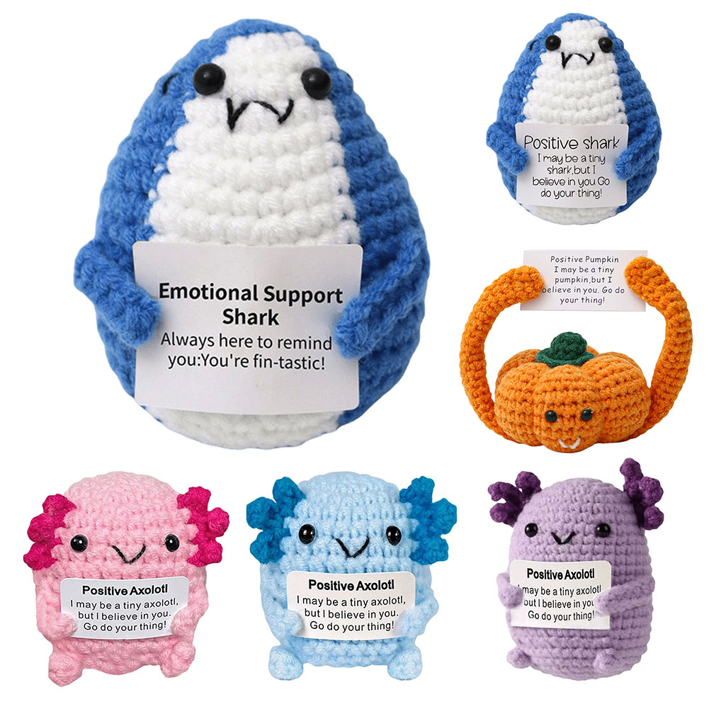 Halloween gehaakte poppen dier/pompoen gehaakte poppen met positieve kaart Kerstmis handgeweven wol pluche pop Home Decor