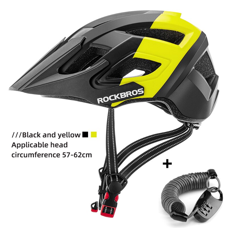 ROCKBROS – casque de vélo électrique pour hommes et femmes, respirant, résistant aux chocs, vtt, vélo de route, sécurité, cyclisme, équipement de vélo: TS-39-BY-with-lock