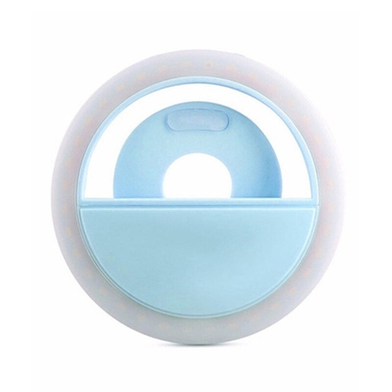 Portable LED Camera Selfie Led Ring Light 3 Level Brightness With Clip Luminous Ring Light For iPhone 12 Pro Max Xiaomi Samsung: Blue