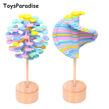 Stress Relief Toy Candy Decompression Stick Wooden Toys For Kids Rotating Lollipop Simulation Classic Toys Educational